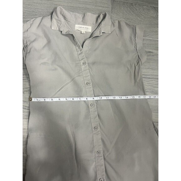 Anthropologie Cloth & Stone Tunic in Beige Tie Waist Shirt Dress Size XS A2 - Picture 4 of 7